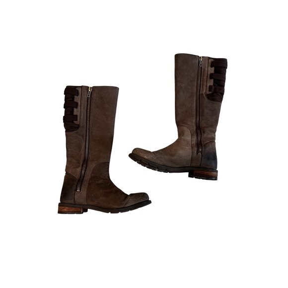 SOLD Ariat Clara H2O Work Boots Women 7.5 Brown Real Leather Tall Equestrian Ful - Picture 3 of 16